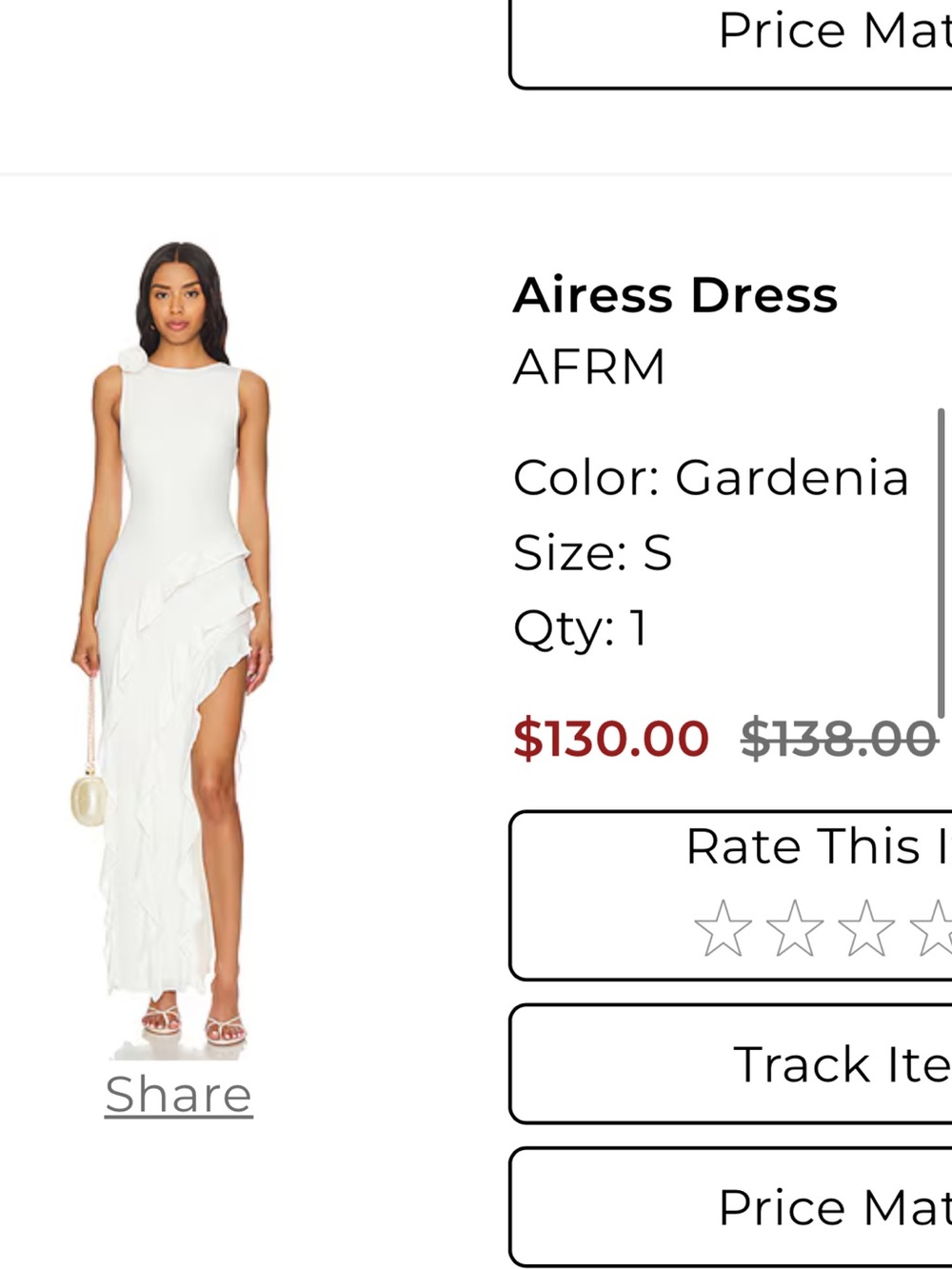AFRM Airess High-Low Dress in Gardenia White
